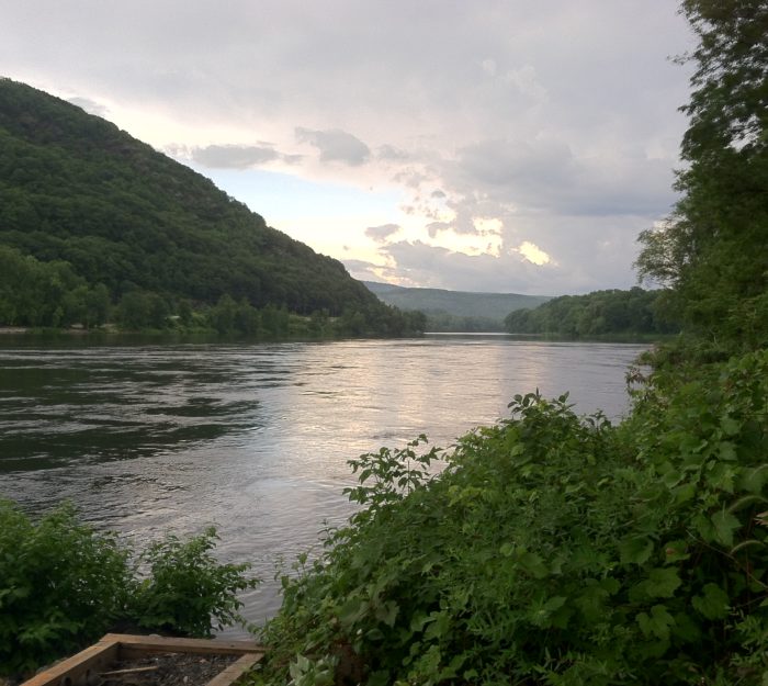 View from Bellows Falls kayak, canoe, and fish access on Connecticut River.