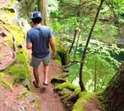 Person hiking above Terrill Gorge