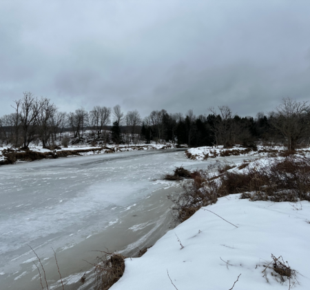 The Missisquoi River in the winter. 